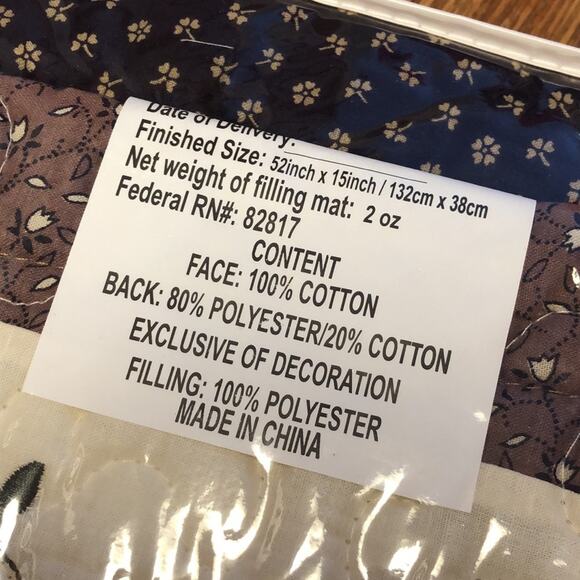 JCP Home Purple and Cream Floral Stripes Cedric Valance Size 52 Inch by 15 Inch - Picture 5 of 6